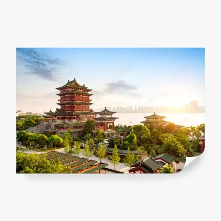 Fotomural pabellón Tengwang al atardecer – Pixers®