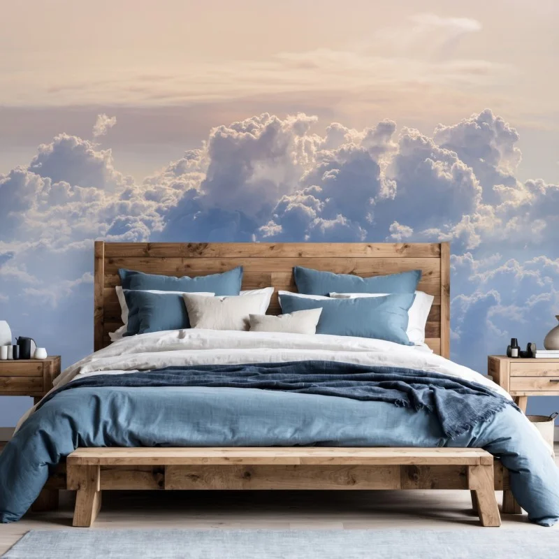 Fotomural paisaje celeste nubes iluminadas al amanecer
