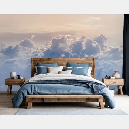 Fotomural paisaje celeste nubes iluminadas al amanecer – Pixers®