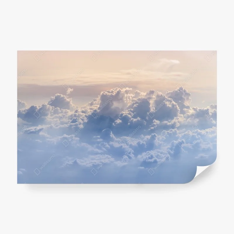 Fotomural paisaje celeste nubes iluminadas al amanecer