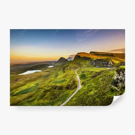 Fotomural puesta de sol en Quiraing, Isla de Skye – Pixers®