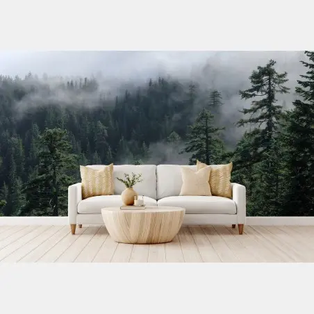 Fotomural paisaje brumoso de Larch Mount, Oregon – Pixers®