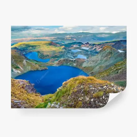 Fotomural panorámica de lagos en alta montaña – Pixers®