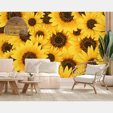 Fotomural mosaico de girasoles radiantes – Pixers®