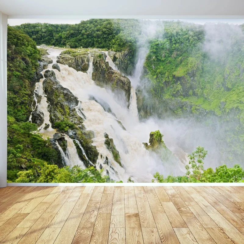 Fotomural cataratas Barron Falls en la selva tropical