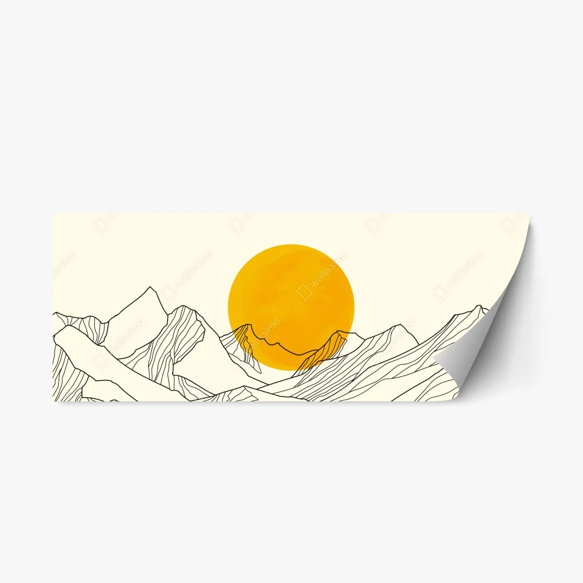 Pegatina reposicionable sol dorado sobre montañas minimalistas – Pixers® Pegatina reposicionable sol dorado sobre montañas minimalistas – Pixers®