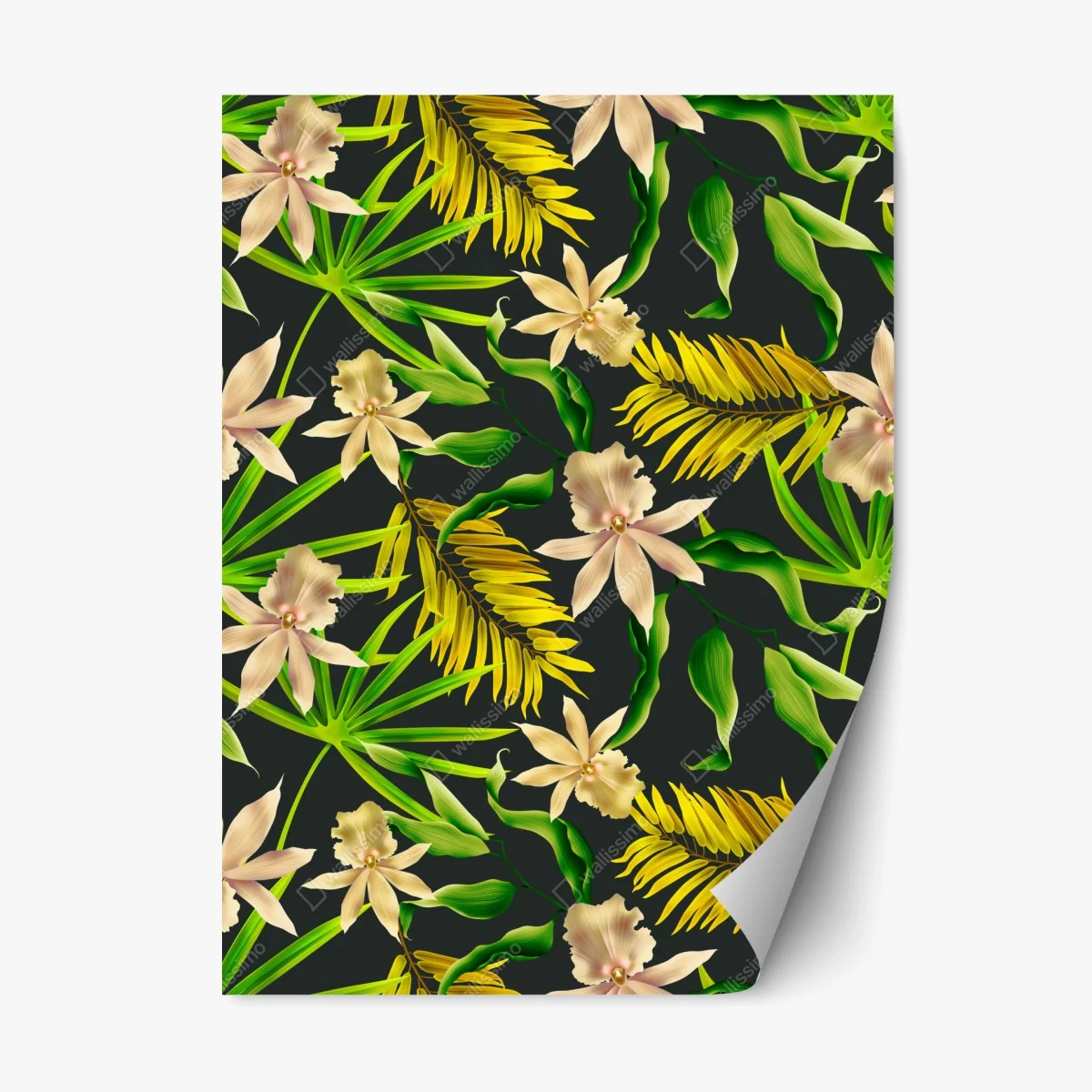 Pegatina reposicionable estampado tropical de orquídeas sobre fondo oscuro – Pixers® Pegatina reposicionable estampado tropical de orquídeas sobre fondo oscuro – Pixers®