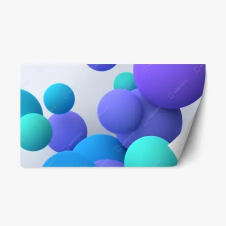 Pegatina reposicionable esferas coloridas en 3d sobre fondo minimalista – Pixers®