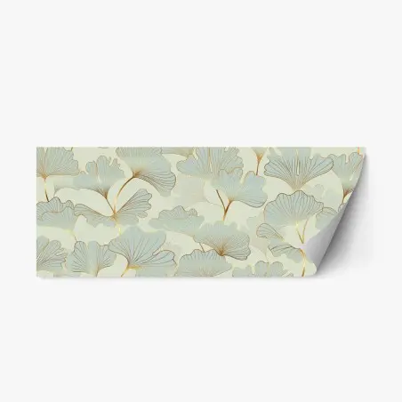 Pegatina reposicionable patrón elegante de hojas de ginkgo doradas – Pixers®