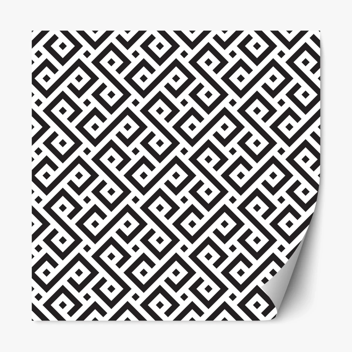 Pegatina reposicionable patrón meandro geométrico en blanco y negro – Pixers® Pegatina reposicionable patrón meandro geométrico en blanco y negro – Pixers®