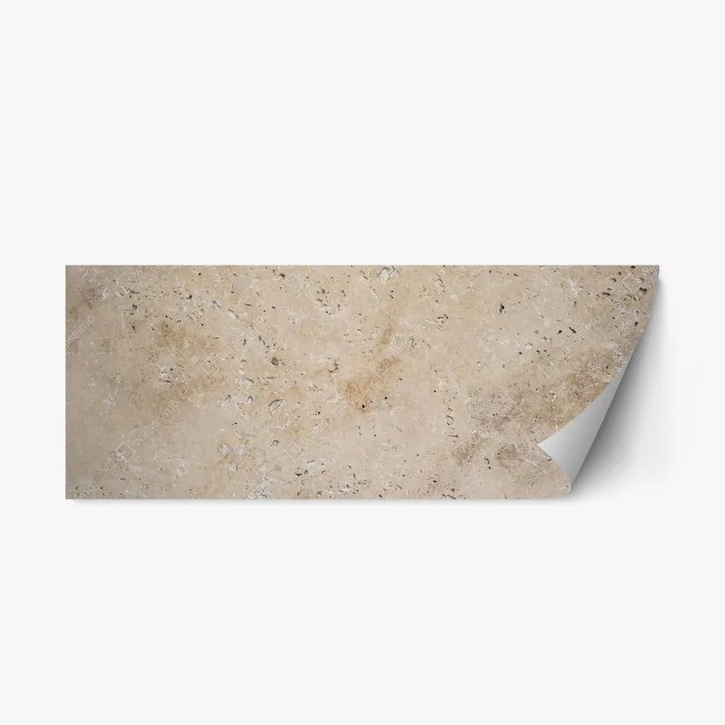 Pegatina reposicionable textura de piedra travertina beige para decoración