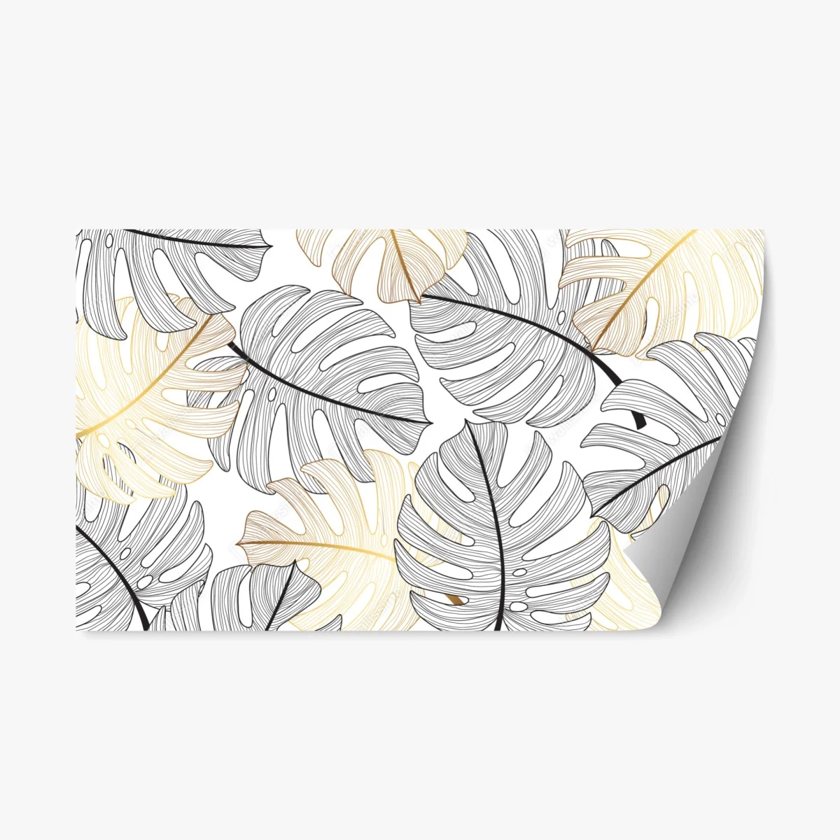 Pegatina reposicionable hojas de monstera en líneas negras y doradas – Pixers® Pegatina reposicionable hojas de monstera en líneas negras y doradas – Pixers®