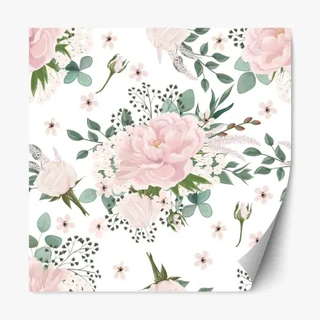 Pegatina reposicionable belleza floral en tonos pastel – Pixers®