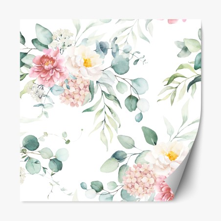 Pegatina reposicionable sofisticado estampado floral en acuarela – Pixers®