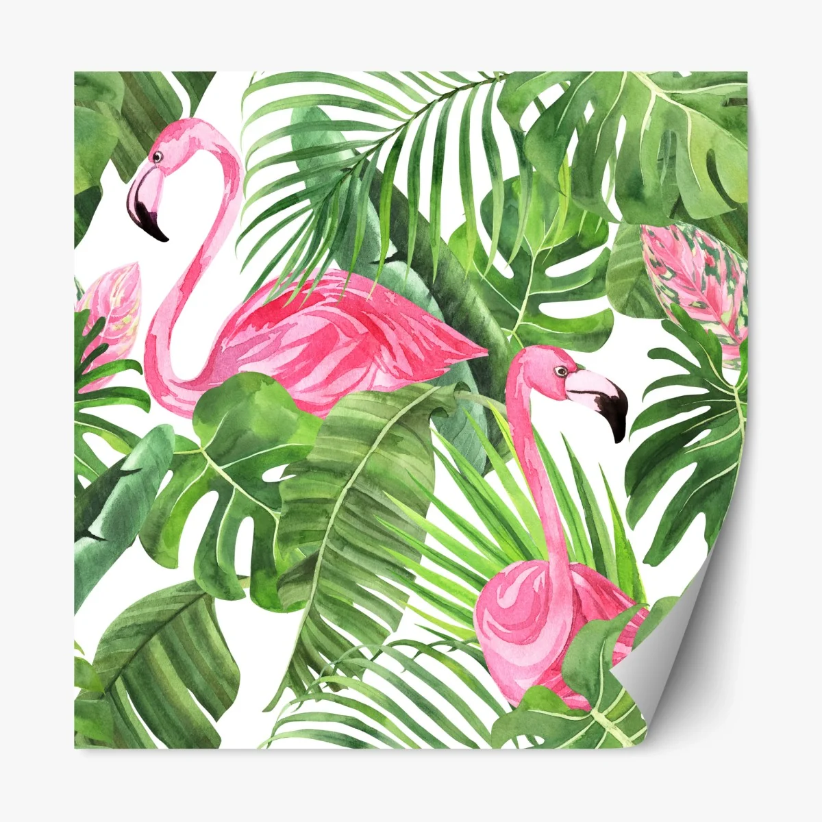Pegatina reposicionable flamencos rosas entre hojas tropicales – Pixers® Pegatina reposicionable flamencos rosas entre hojas tropicales – Pixers®