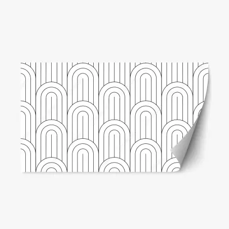 Pegatina reposicionable patrón de arcos geométricos minimalista – Pixers®