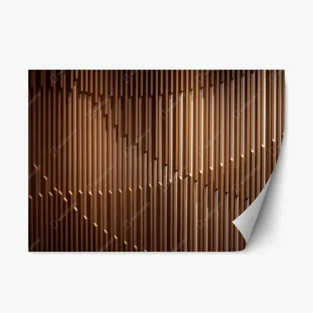 Pegatina reposicionable pared de listones de madera con patrón geométrico – Pixers®