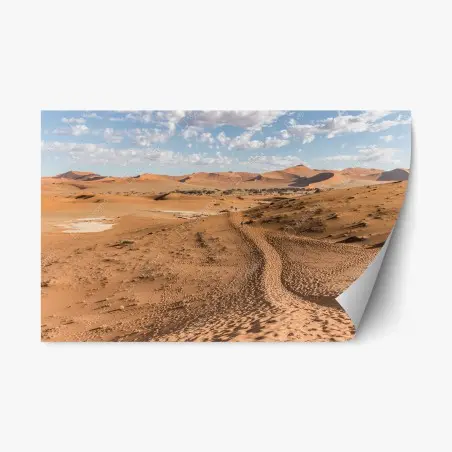 Pegatina reposicionable ruta entre dunas bajo cielo azul – Pixers®