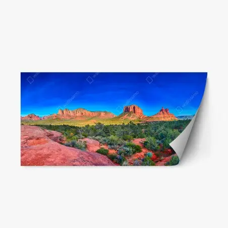 Pegatina reposicionable panorama de Bell Rock y Courthouse Butte desde Yavapai Point, Arizona – Pixers®