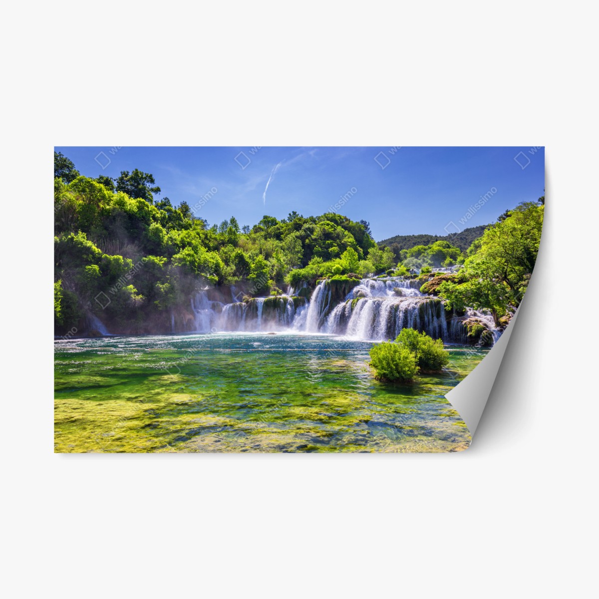 Pegatina reposicionable paisaje de cascadas de Skradinski Buk en Krka, Croacia – Pixers®
