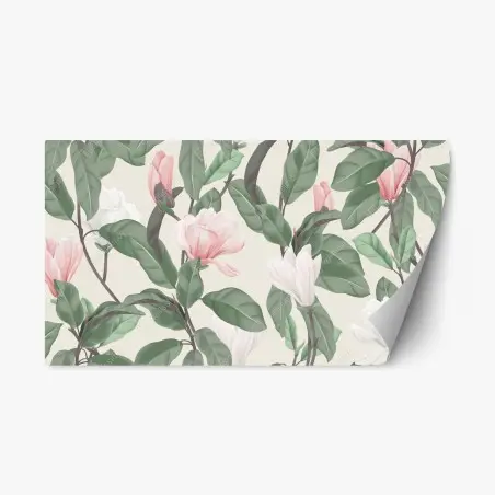 Pegatina reposicionable patrón de magnolias en tonos pastel – Pixers®
