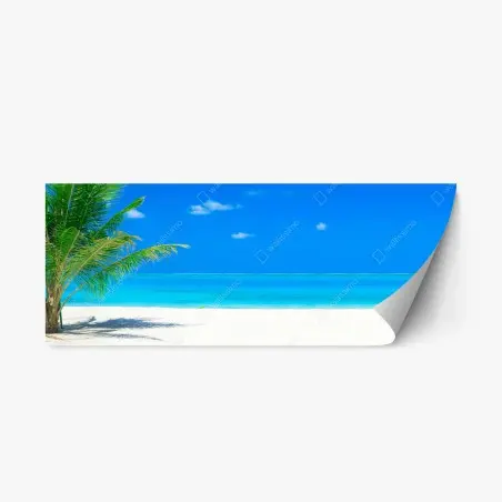 Pegatina reposicionable escena de playa tropical en Maldivas – Pixers®