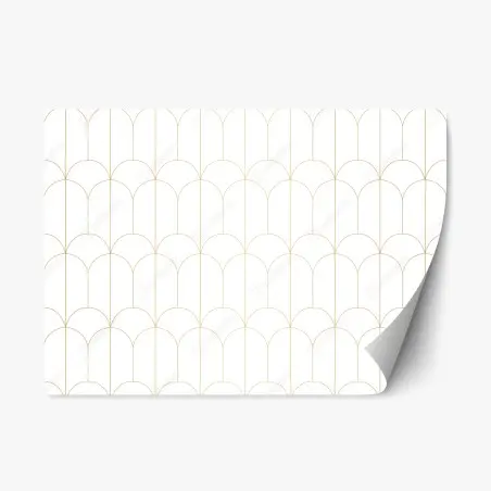 Pegatina reposicionable patrón geométrico art déco dorado minimalista – Pixers®