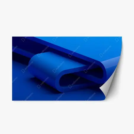 Pegatina reposicionable curvas geométricas en azul profundo – Pixers®