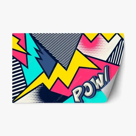 Pegatina reposicionable diseño pop art geométrico estilo cómic – Pixers®