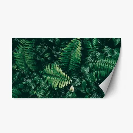 Pegatina reposicionable mosaico de hojas tropicales en tonos oscuros – Pixers®