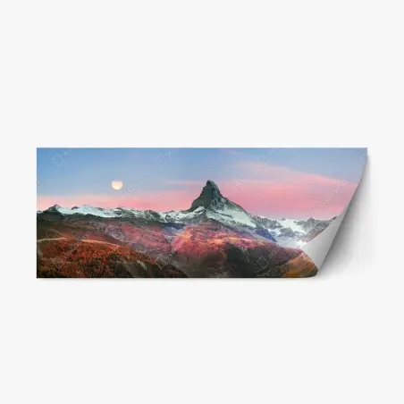 Pegatina reposicionable amanecer otoñal en Zermatt junto al Matterhorn – Pixers®