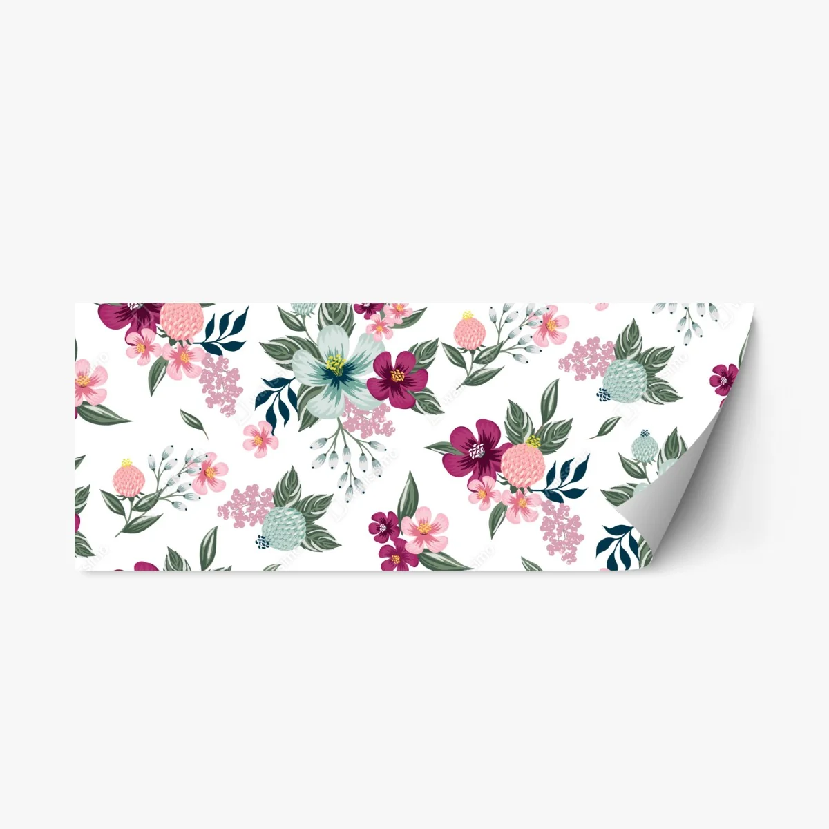 Pegatina reposicionable elegante estampado floral en tonos rosa y verde – Pixers® Pegatina reposicionable elegante estampado floral en tonos rosa y verde – Pixers®