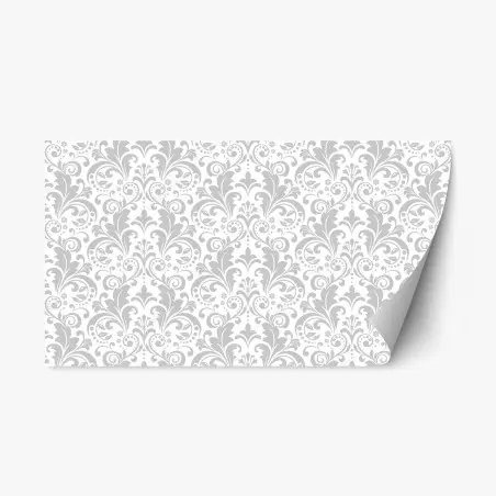 Pegatina reposicionable diseño damasco gris y blanco elegante – Pixers®