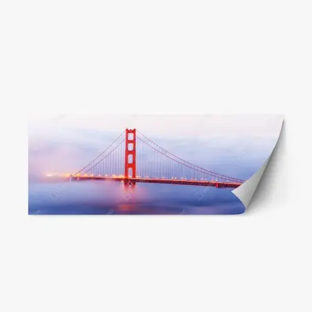 Pegatina reposicionable puente Golden Gate en la niebla – Pixers®