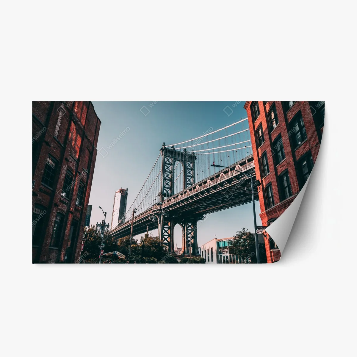 Pegatina reposicionable impresión urbana: puente de Manhattan y fachadas de ladrillo – Pixers® Pegatina reposicionable impresión urbana: puente de Manhattan y fachadas de ladrillo – Pixers®
