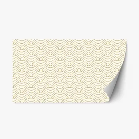 Pegatina reposicionable patrón semicircular dorado minimalista – Pixers®