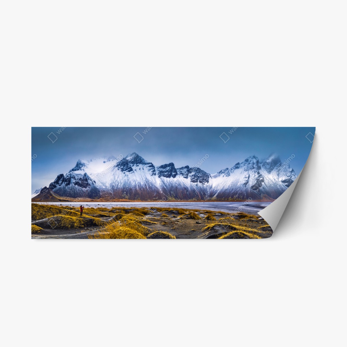 Pegatina reposicionable amanecer en Vestrahorn: belleza ártica panorámica – Pixers®