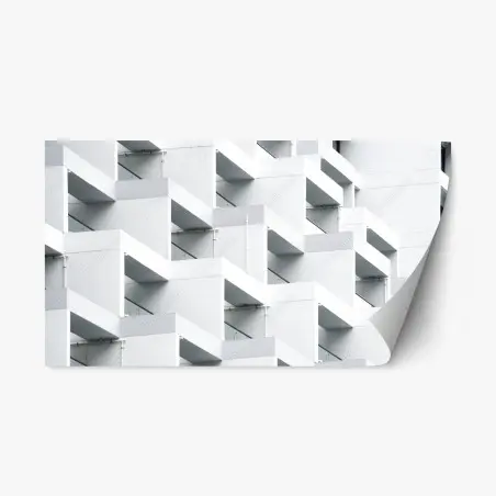 Pegatina reposicionable patrón arquitectónico blanco y minimalista – Pixers®