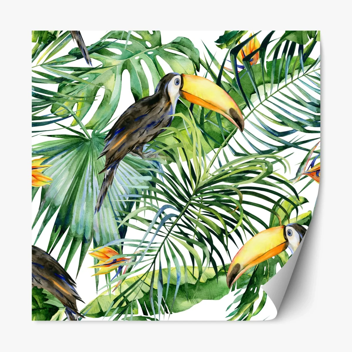 Pegatina reposicionable tucanes y hojas tropicales en acuarela – Pixers® Pegatina reposicionable tucanes y hojas tropicales en acuarela – Pixers®