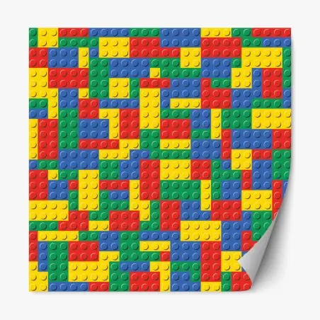 Pegatina reposicionable mural de ladrillos de juguete multicolor – Pixers®