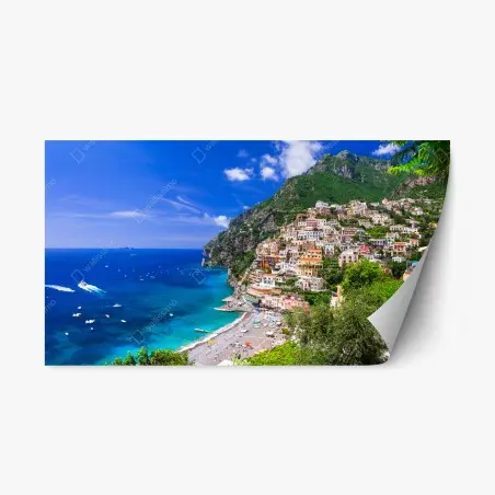 Pegatina reposicionable paisaje costero de Positano – Pixers®
