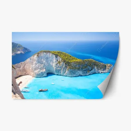 Pegatina reposicionable vista aérea de Navagio en Zakynthos – Pixers®