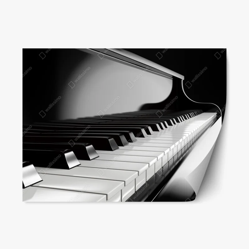 Pegatina reposicionable teclas de piano en blanco y negro