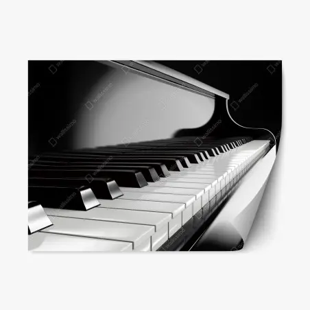 Pegatina reposicionable teclas de piano en blanco y negro – Pixers®