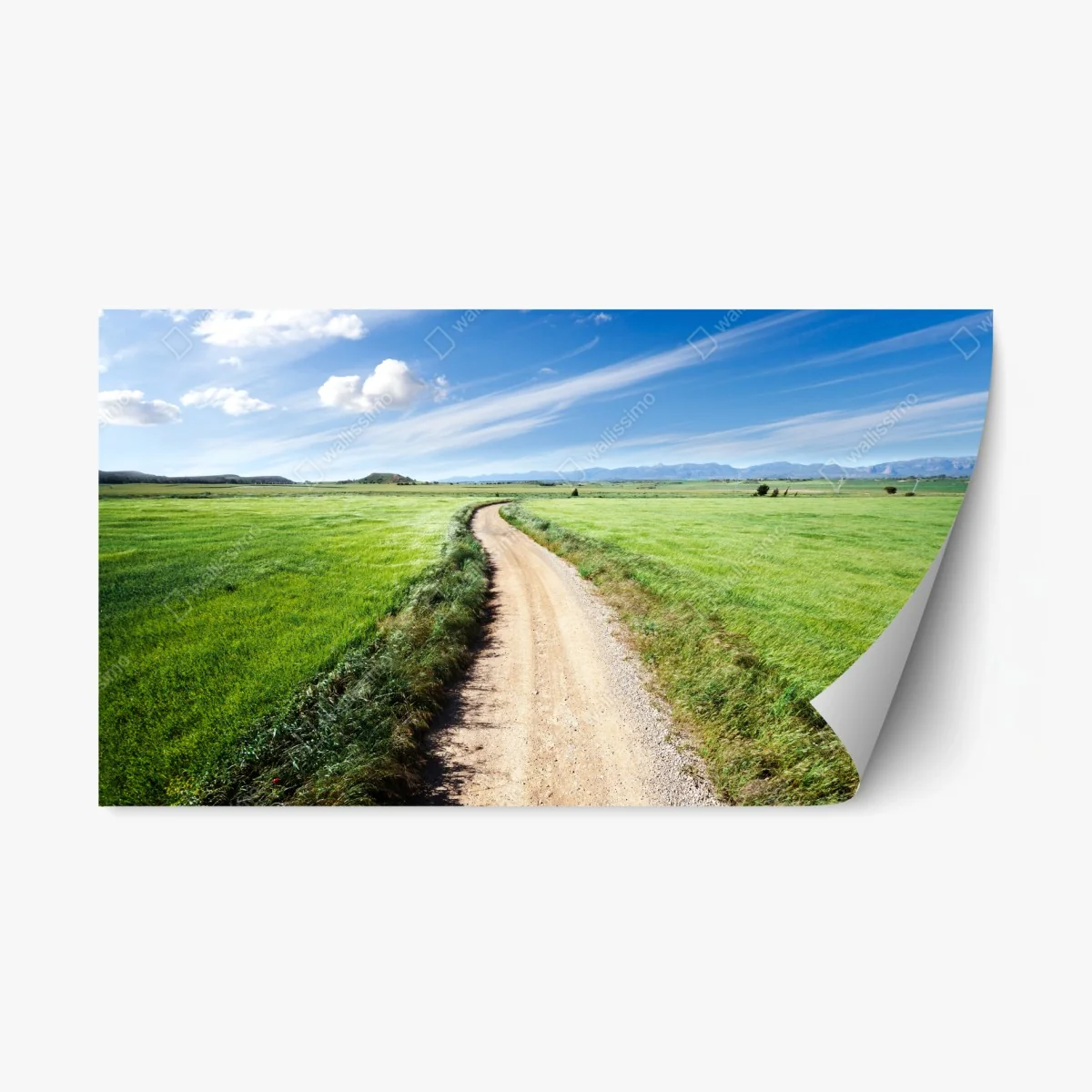 Pegatina reposicionable camino campestre hacia montañas bajo cielo azul – Pixers® Pegatina reposicionable camino campestre hacia montañas bajo cielo azul – Pixers®