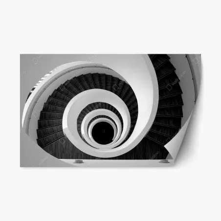 Pegatina reposicionable escalera en espiral vista desde arriba – Pixers®