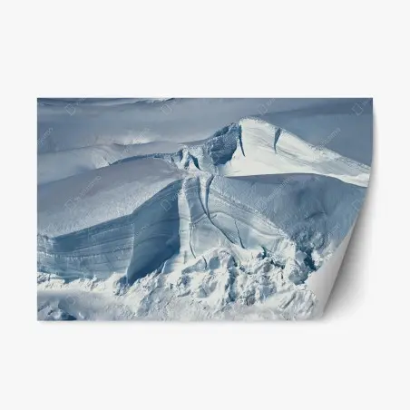 Pegatina reposicionable paisaje glacial abstracto en tonos azules y blancos – Pixers®