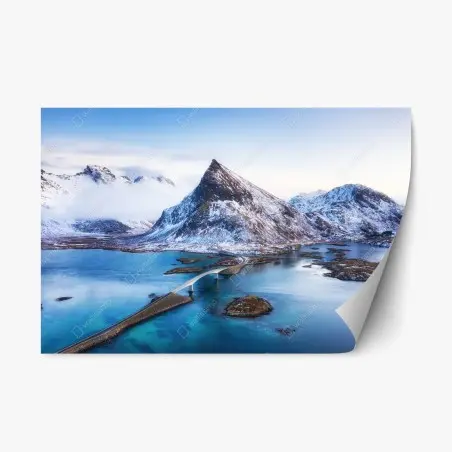 Pegatina reposicionable atardecer ártico en Islas Lofoten – Pixers®