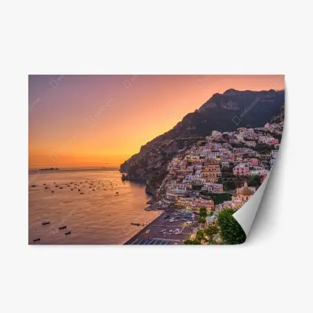 Pegatina reposicionable puesta de sol en Positano – Pixers®