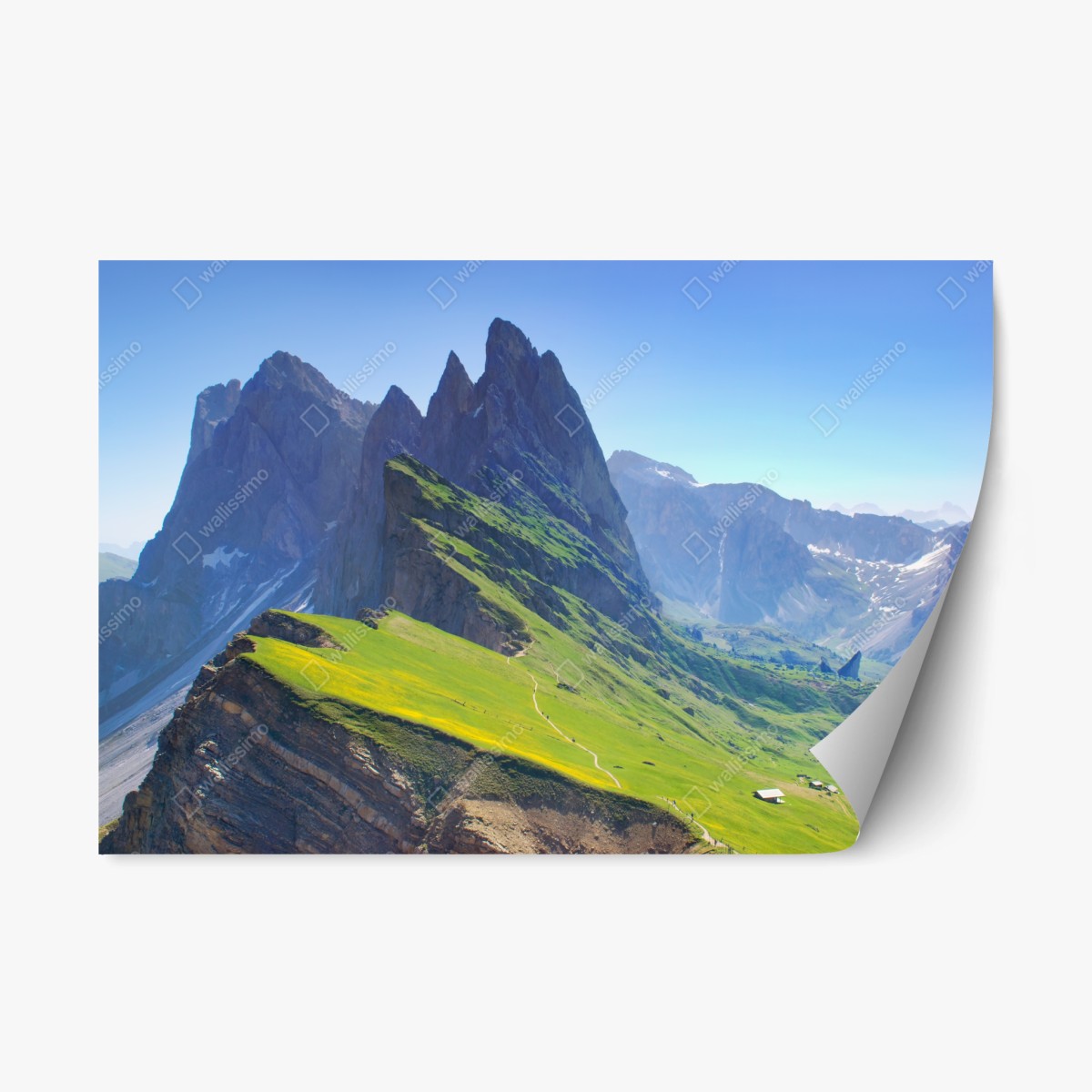 Pegatina reposicionable vistas majestuosas de Seceda, Dolomitas – Pixers®
